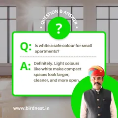 Q&A: Is white a safe color for small apartments? Absolutely. We explain how light colors like white can make compact spaces feel larger, cleaner, and more open.