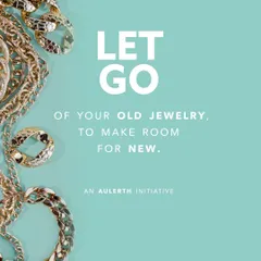 Make room for new treasures by letting go of the old. This graphic clearly states the purpose of our initiative, encouraging you to participate in a circular fashion economy by recycling your unworn silver, brass, and zinc jewelry.