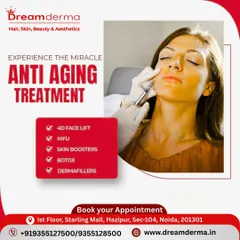 This graphic highlights the range of anti-aging injectables I offer, including 4D Face Lifts, HIFU, Skin Boosters, Botox, and Dermal Fillers for comprehensive rejuvenation.