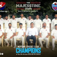 Congratulations to the Neptune Cricket Club for becoming champions of the 4th division KSCA Metro Shield and earning a promotion to the 3rd Division. A testament to their skill and dedication.