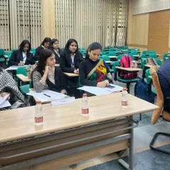 Observing the participants during the competition at Jamia Hamdard. It is always inspiring to see young law students demonstrate such sharp and effective negotiation and mediation skills.