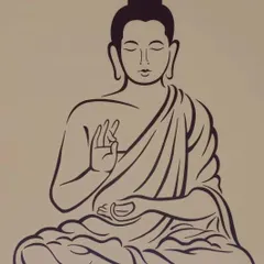 A clean line-art stencil of a meditating Buddha, offering a simple and elegant way to introduce a sense of calm and spirituality to a room.