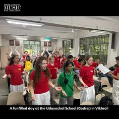 Our choir members engage in a fun-filled workshop at Udayachal School. This demonstrates our commitment to community outreach and sharing the joy of music beyond our own classrooms.