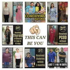 This collage shows the wide range of health issues I can help you with. From resolving PCOD and Thyroid without medicine to managing diabetes and even helping with natural conception, a personalized diet is the foundation for a healthier life.