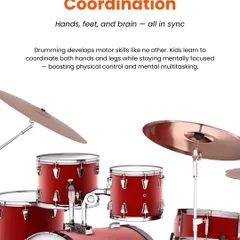 Drumming is fantastic for developing coordination. Our lessons are structured to help kids sync their hands, feet, and brain, improving motor skills and mental multitasking.