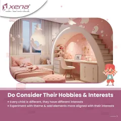 When designing a child's room, always consider their hobbies. Every child is different, so we love to experiment with themes and elements that align with their interests to create a space they will love.