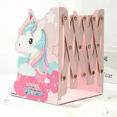 Keep your books organized with this adorable unicorn-themed expandable bookend. It's a perfect accessory for a child's study table or any unicorn lover's bookshelf.