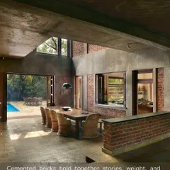 Cemented bricks hold together stories, weight, and layers. They are strong, unpretentious, and real, forming the structural and aesthetic backbone of projects like The Mango House.