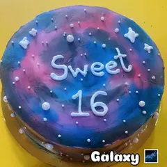 Celebrate a Sweet 16 with a cake that's out of this world. This galaxy-themed cake features a blend of cosmic blues and purples, complete with edible stars and planets.