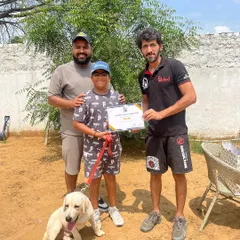 Our cute student Oscar graduates from Canine Conditioning. He passed his Obedience Training Program with flying colors and is ready for a wonderful life with his family.