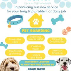 We've designed our pet boarding services to cover every need, ensuring your peace of mind and your pet's comfort. This overview shows our key features, from family-like care and a dedicated comfort room to medical checkups and a convenient pickup and drop-off facility.