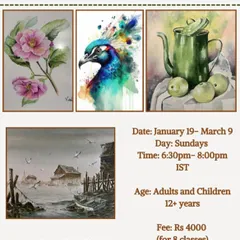 Join our Watercolor Course for Beginners. This 8-class online course is perfect for adults and children over 12 who want to learn the fundamentals of this beautiful medium.