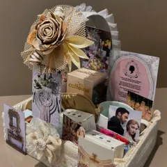 We ensure every item in our themed hampers, like this Bridgerton one, contributes to the overall story, creating an immersive gifting experience.