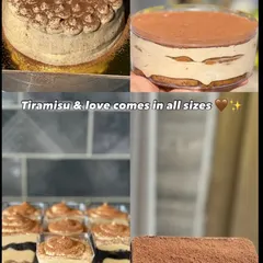 Tiramisu and love come in all sizes. I offer my eggless tiramisu in individual cups, tubs, and full-sized cakes to suit any occasion.