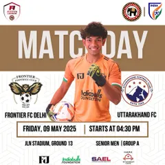 Match day graphic for our game against Uttarakhand FC. These announcements build excitement for our players and supporters.