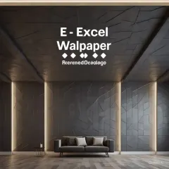 An example of a modern, dark 3D geometric wallpaper. This style, called 'Excel' in our A-Z trend series, is perfect for creating a sophisticated and moody accent wall in a living room or home theater.