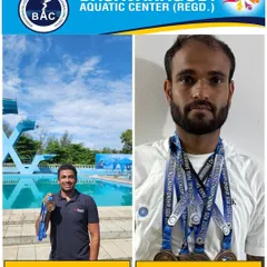 Our para-swimming champions Niranjan Mukundan and Suyash Jadhav after their successful campaign at the 24th National Para-swimming Championship, where they won four golds and one silver.