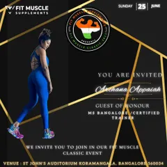 It was an honor to be invited as the Guest of Honour for the Fit Muscle Classic 2023 event. Being recognized as a certified trainer and a leader in the Bangalore fitness community is a truly humbling experience.