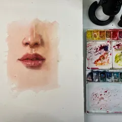 A quick demo from my watercolor course, focusing on painting a nose and lips. The magic here is in the edges: using soft, hard, and lost edges to create realism and depth.