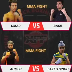 The MMA fight card for our inter-club event. These fighters have trained hard and are ready to showcase their mix of striking and grappling skills.