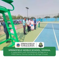 The inauguration of our association with Springfield World School, Vidisha, was a special day. The event was graced by the local Collector, school directors, and our founder, Coach Washim.