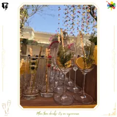 A variety of our custom garnishes, from fresh fruit skewers to herbal decorations. We believe presentation is just as important as taste.