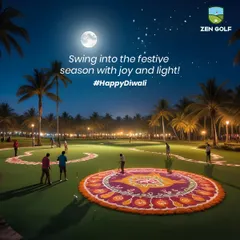 Swing into the festive season with joy and light. Wishing everyone a Happy Diwali from our beautifully decorated greens.