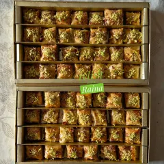 Two large boxes of my Square Baklava, ready for a party. The aroma of baked nuts and honey fills my house every time I make these.