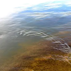 Water is forever flowing, even when it seems motionless. The patterns created by currents on the surface are like a form of calligraphy, a language written by the very elixir of life.