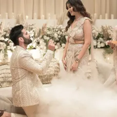 This is the moment. I use effects like this theatrical smoke to create a truly cinematic and unforgettable proposal shot, making your engagement feel like a scene from a movie.