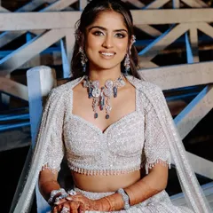 Full glam for a stunning sangeet. This look features a cool-toned smokey eye and a flawless matte base, perfect for an all-nighter on the dance floor.