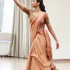 A rehearsal shot for 'Sitayana', a professional dance production. This pose captures the strength and grace inherent in classical forms, showing how we use the body to tell epic stories.