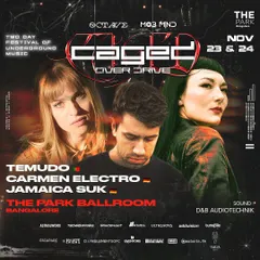 We are proud to host the Caged Overdrive Festival, a two-day celebration of underground music. Our Park Ballroom becomes the stage for international headliners like Temudo, Carmen Electro, and Jamaica Suk.