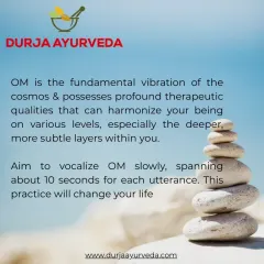 The sound of OM is the fundamental vibration of the cosmos. This image explains how vocalizing OM slowly can harmonize your being on a deep, subtle level, promoting profound therapeutic effects.