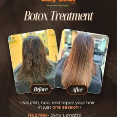 A perfect example of what my Hair Botox treatment can do in just one session. We took this client's hair from dull and frizzy to nourished, healed, and repaired. The smoothness and healthy shine you see here is what this deep repair treatment is all about.