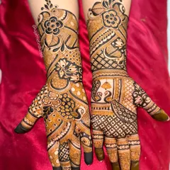 Celebrating an engagement with this special design for a lovely bride. I combined traditional Indian patterns with bold floral work and delicate peacock details to create a full and festive look for her big day.