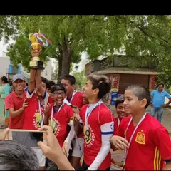 Celebrating the success of Aaryan Hussain, a player we are proud to have trained. Here he is, celebrating a win with his team.