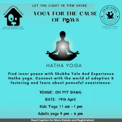 We collaborated with Yale Yoga and South Bengaluru Cares for a "Yoga for the Cause of Paws" event. It was a beautiful way to connect our community and raise awareness for adoption and fostering.