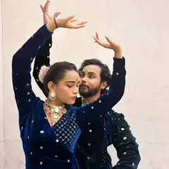 The beauty of Kathak often lies in the connection between dancers. Here, in a moment from a semi-classical piece, you can see the synchronized grace and shared expression that makes ensemble dancing so powerful.