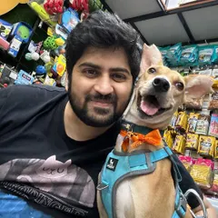 This is the moment it's all for. Maria, one of our smart and loving Indies, sharing a happy moment with her foster parent. We believe there's a perfect match for every dog and every person, and we work hard to make these connections happen.