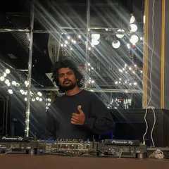A thumbs up from the DJ booth. Ready to rock the party with my top-of-the-line equipment.