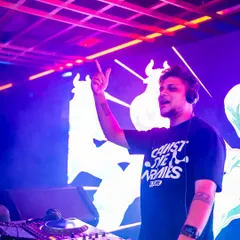 In my element at Gawky Goose, one of Bangalore's top nightlife spots. I know how to command the console and the crowd.