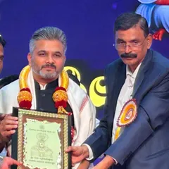 Being felicitated during the Sri Guru Shivayogi Siddharameshwara Jayanti celebrations. I am grateful for the recognition from the community.