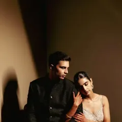 This is for the modern couple. We use dramatic lighting and shadow to create an editorial, high-fashion feel. The focus is on the quiet connection and emotion, proving that powerful portraits don't need a grand setting, just a strong bond.