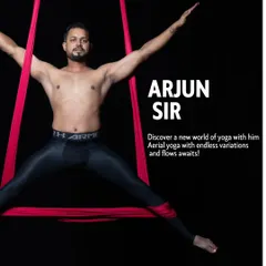 Meet Arjun Sir. Discover a new world of yoga with him as he guides you through endless variations and flows in his creative aerial classes.