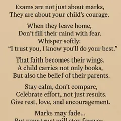 This is my exam time reminder for every parent. Your faith becomes their wings. I emphasize that your trust and encouragement are more powerful than any pressure to perform. My guidance helps you celebrate your child's effort, not just the results.