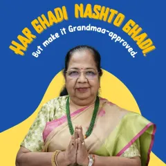 Dadisaa's welcoming namaste is a reminder of our motto, "Har Ghadi Nashto Ghadi". We believe every moment is the right moment for a wholesome, Grandmaa-approved snack.