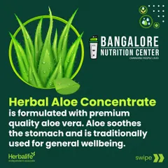 This graphic highlights the benefits of our recommended aloe concentrate. It's a gentle and effective way to support your digestive system as part of a balanced nutrition plan.
