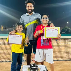 Proud coach moment. Presenting our young winners with their trophies and certificates. We foster a competitive spirit while ensuring every player feels valued for their effort and dedication.