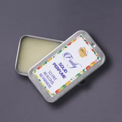 My Fruity Solid Perfume Balm is perfect for on-the-go. It has a unique fragrance in a hydrating, alcohol-free formula.